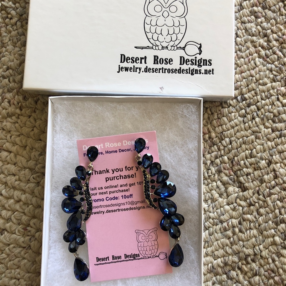Desert Rose Designs Navy Pierced Earrings